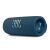 Angled view of blue JBL Flip 6 portable Bluetooth speaker