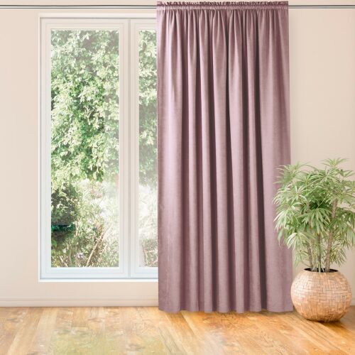 HOMEDE MILANA rose blackout curtain hanging in front of a window