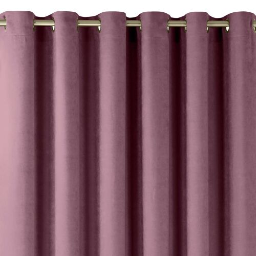 Zasłona zaciemniająca MILANA kolor jasnofioletowy styl klasyczny złoty złoty metaliczny pierścienie szenilowe 560x300 HOMEDE 111466698