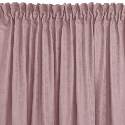 Close-up of pink MILANA blackout curtain with dragon curtain tape