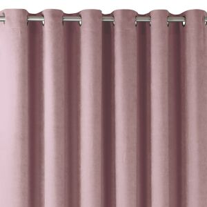 Zasłona zaciemniająca MILANA kolor różowy styl klasyczny srebrny srebrny metaliczny srebrny pierścienie szenilowe 560x245 HOMEDE 111470797