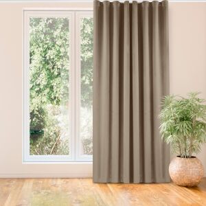 VILA beige blackout curtain hanging in front of window - Curtain