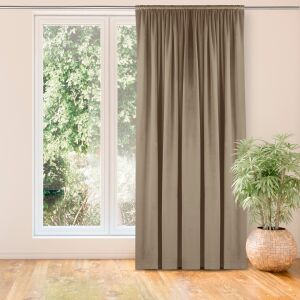 VILA beige blackout curtain hanging in a living room - Interior design
