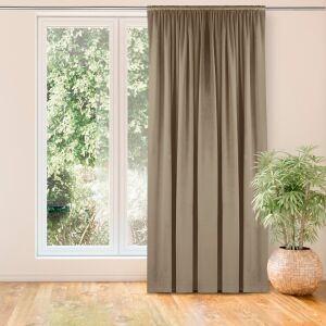 VILA beige blackout curtain hanging in front of a window - Interior design