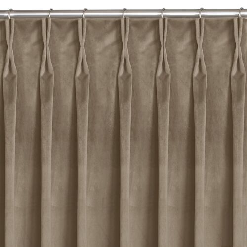 VILA beige blackout velvet curtain with flex heading