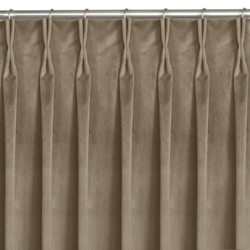 VILA beige velvet blackout curtain with flex pleats