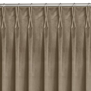 VILA beige velvet blackout curtain with flex heading - Homede