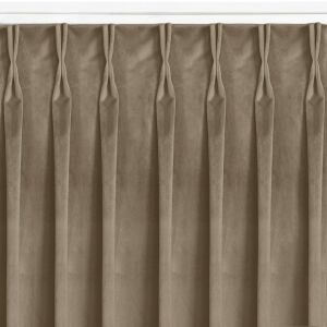 VILA bézs bársony sötétítő függöny flex akasztóval, teljes nézet - Homede