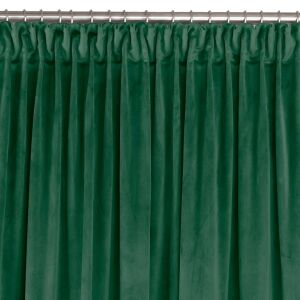VILA dark green velvet blackout curtain with dragon curtain tape - Interior design