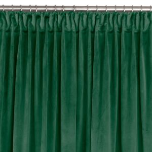 VILA dark green velvet blackout curtain with dragon curtain tape, 400x245 cm - Interior design