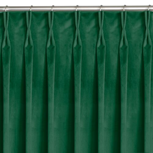 VILA glass green velvet blackout curtain with flex heading