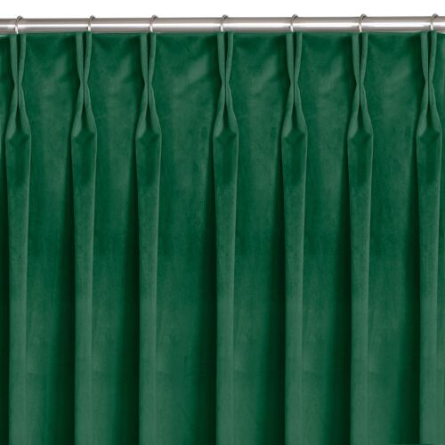 VILA glass green velvet blackout curtain with flex heading