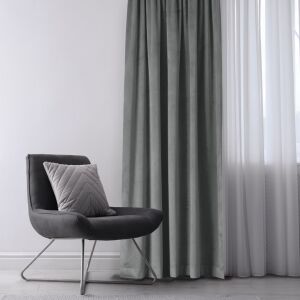 VILA graphite grey curtain in living room setting - Interior design
