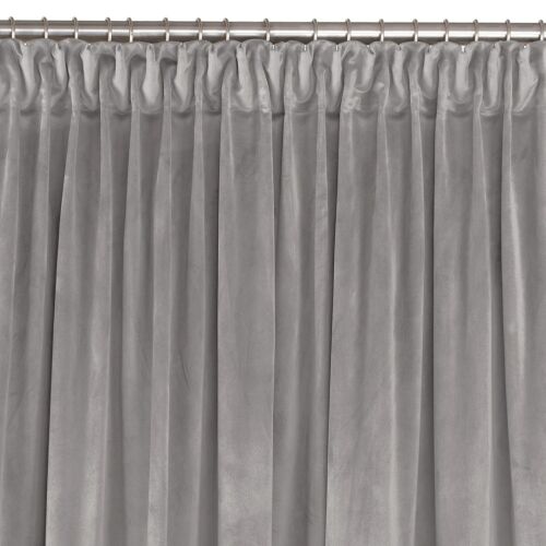 VILA grey blackout curtain with dragon curtain tape, velvet texture