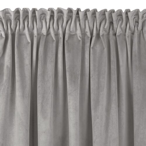 Close-up of VILA grey blackout curtain with dragon curtain tape