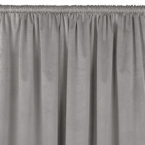 VILA сив кадифен завес с джоб за корниз, 200x225 см