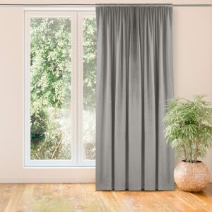 VILA grey blackout curtain hanging in front of a window - Interior design
