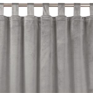 VILA grey blackout curtain with 10cm velvet straps - Interior design