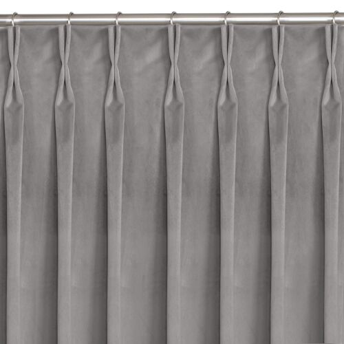 VILA grey velvet blackout curtain with flex heading