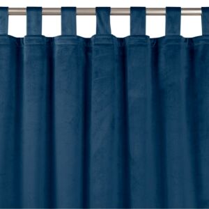 VILA indigo blue blackout curtain with 10 cm velvet straps detail. - Interior design