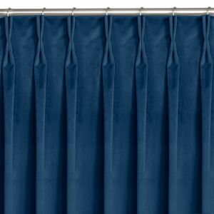Darkening curtain VILA colour indigo blue style classic flex 9,5 cm double overlap velvet 530x225 HOMEDE 111477138 - Interior design