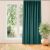 VILA teal velvet blackout curtain in living room setting