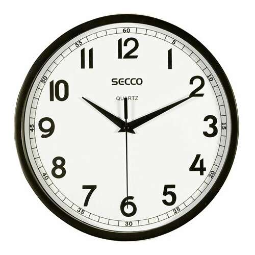 Ceas de perete SECCO negru 24,5 cm