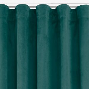 VILA teal velvet blackout curtain with wave tape, 400x300 cm - Interior design