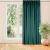 VILA teal velvet blackout curtain in a modern living room