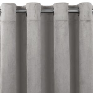VILA grey velvet blackout curtain with silver metal grommets - Curtain