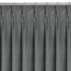 VILA graphite grey velvet blackout curtain with flex heading - Interior design