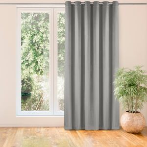 VILA grey velvet blackout curtain hanging in front of a window - Decoration