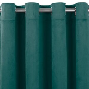 VILA teal velvet blackout curtain with silver grommets - Decoration