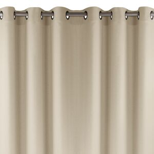 Carmena krémszínű sötétítő függöny ezüst fém karikákkal, közeli kép - Homede