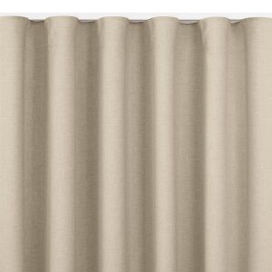 Carmena beige blackout curtain with wave heading tape, HOMEDE - Curtain