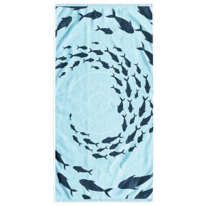 DecoKing SHOAL sky blue beach towel with fish pattern - Towel