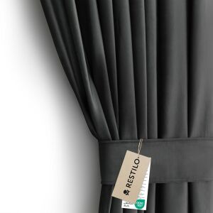 AmeliaHome Velvet Graphite Grey Curtain with Tieback - Curtain