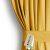 Close-up of AmeliaHome Velvet Mustard Yellow Curtain with Tieback