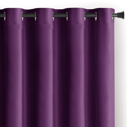 AmeliaHome Velvet purple blackout curtain with silver grommets