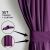 AmeliaHome Velvet purple blackout curtain set with tieback detail