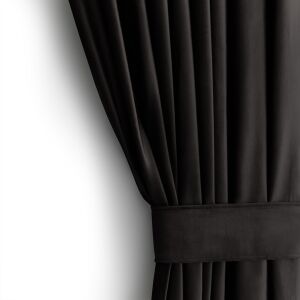 Zasłona zaciemniająca VELVET kolor czarny styl klasyczny wstążka materiał aksamit 140x270 AmeliaHome 131406927