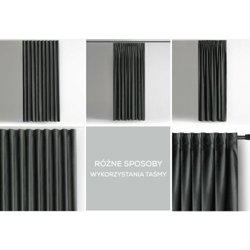 AmeliaHome Velvet grafitno siva zavjesa za zamračivanje primjeri upotrebe trake