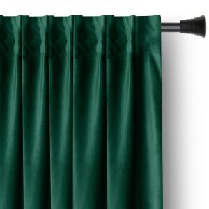 Bottle green velvet blackout curtain for living room - AmeliaHome