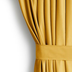Zasłony zaciemniające VELVET kolor czarno-żółty styl klasyczny wstążka materiał aksamit 140x270 AmeliaHome 131407073