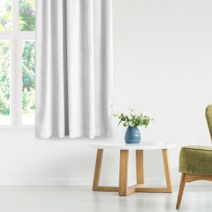 AmeliaHome white velvet curtain in living room setting - Curtain
