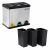 Songmics ERGO triple recycling bin with removable inner buckets
