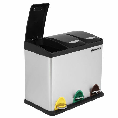 Songmics ERGO triple compartment recycling bin with foot pedals
