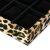 AmeliaHome GLASEN modern leopard print jewelry and watch organizer with compartments, close-up of the interior