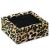 AmeliaHome GLASEN modern leopard print jewelry and watch organizer with compartments, closed