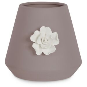 Ghiveci de flori AmeliaHome Lusitano cappuccino cu detaliu floare albă - Ghivece pentru flori